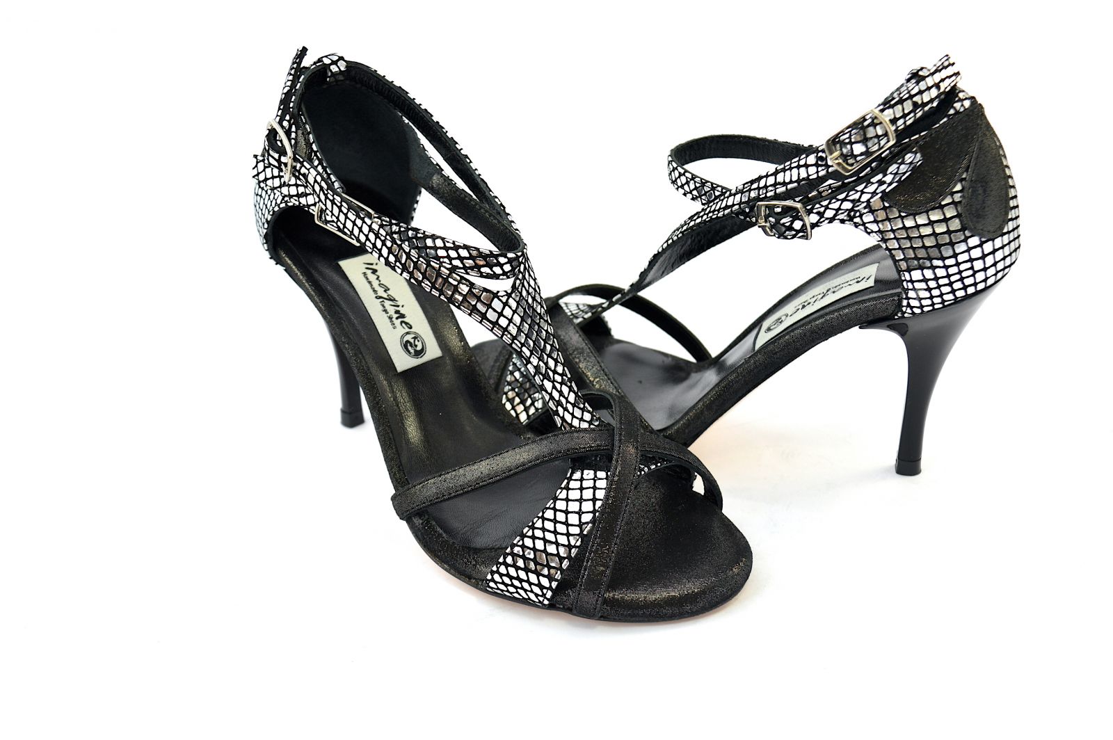 Γυναικείο παπούτσι tango open toe από ασημί δέρμα 