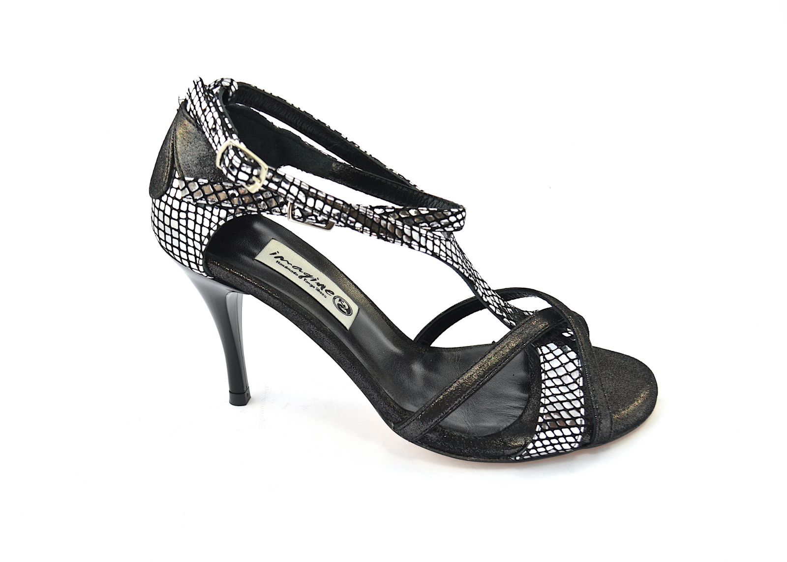 Γυναικείο παπούτσι tango open toe από ασημί δέρμα 