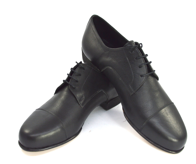 Ανδρικό παπούτσι τάνγκο από μαύρο ματ δέρμα