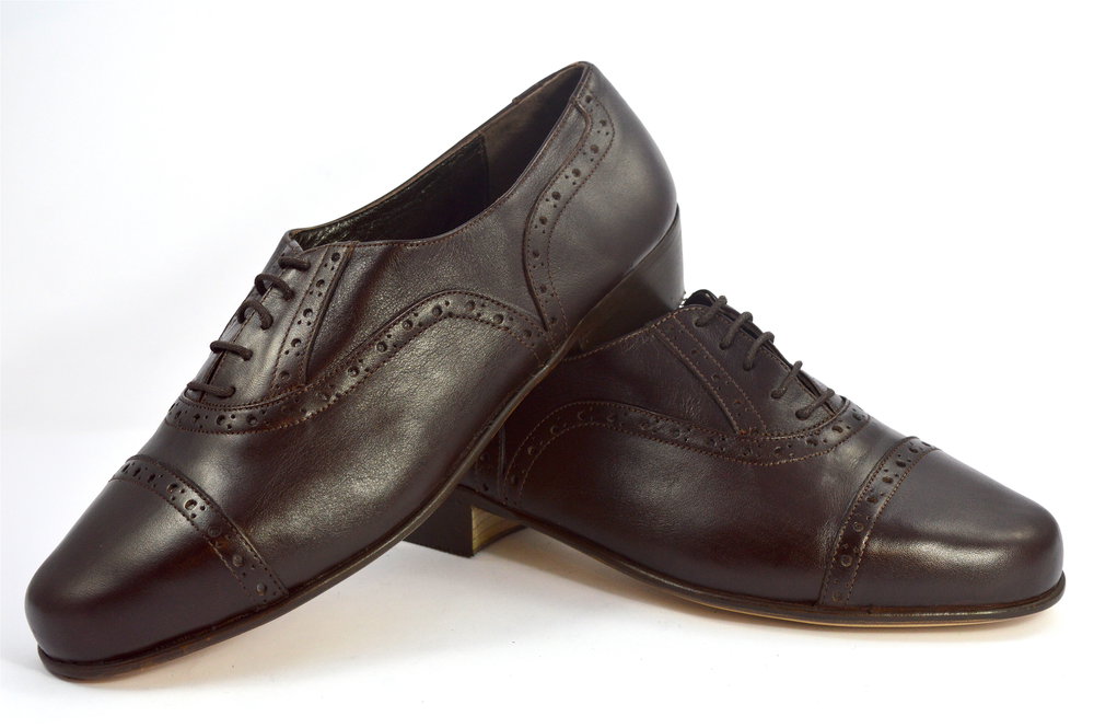 Men tango shoe by brown leather