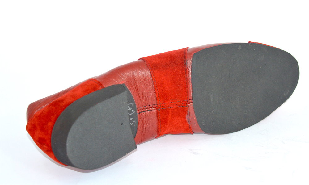 Ανδρικό παπούτσι χορού αργεντίνικου τάνγκο από μαλακό κόκκινο δέρμα