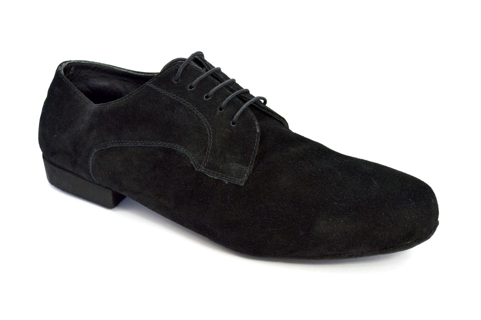 Men argentine tango dance shoes in black suede leather