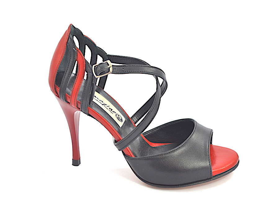 Γυναικείο παπούτσι tango από μαλακό κόκκινο και μαύρο δέρμα