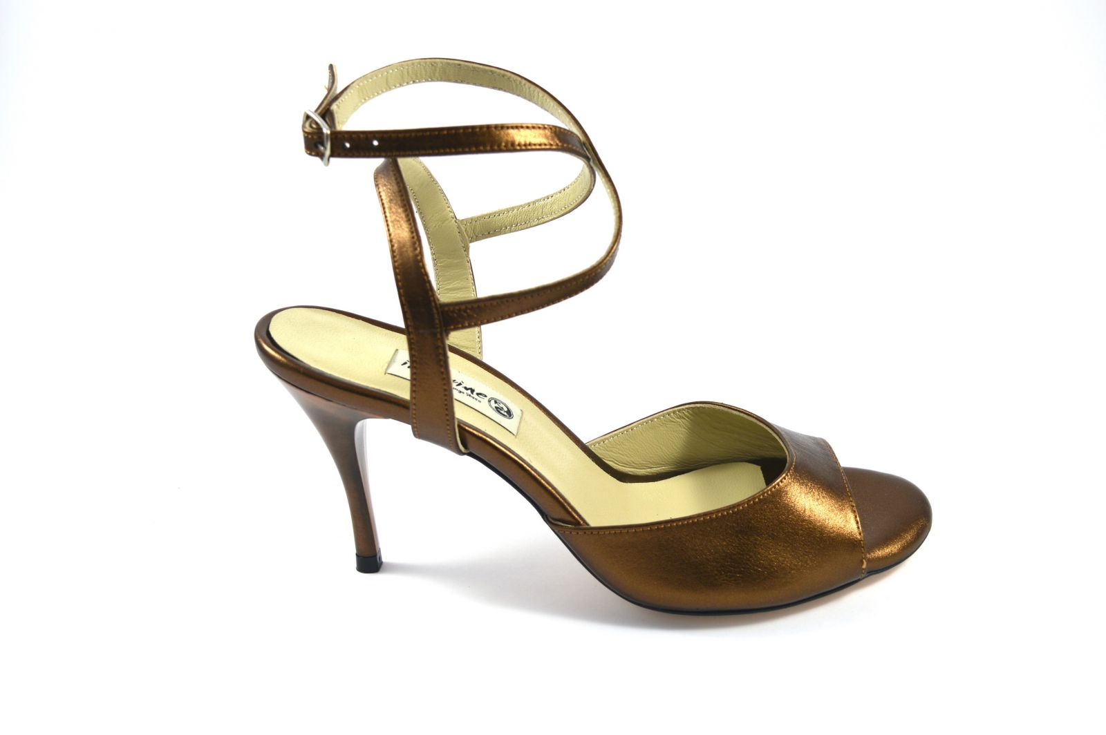 Γυναικείο παπούτσι χορού tango open heel από ιδιαίτερο μπρονζέ δέρμα 