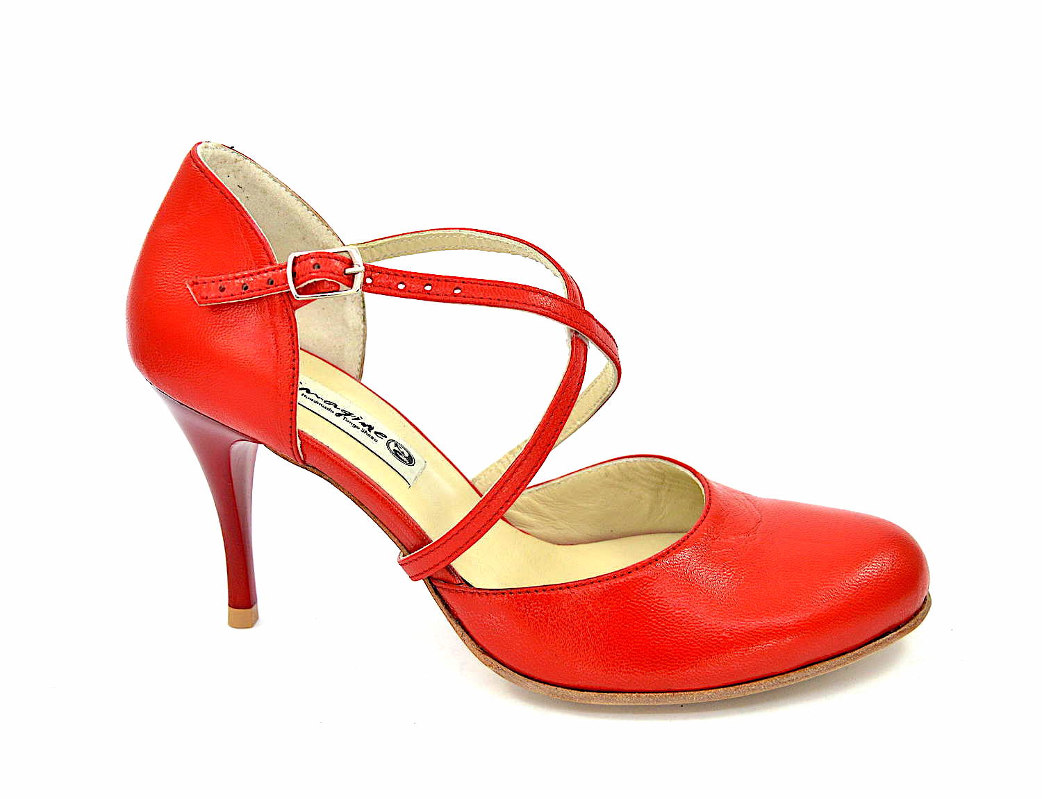 Γυναικείο παπούτσι tango closed toe από κόκκινο δέρμα