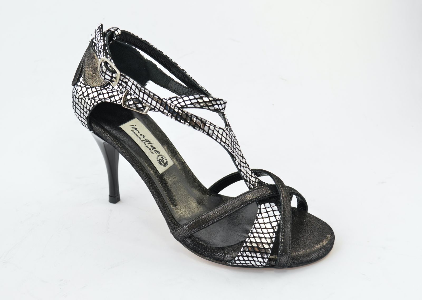 Γυναικείο παπούτσι tango open toe από ασημί δέρμα 