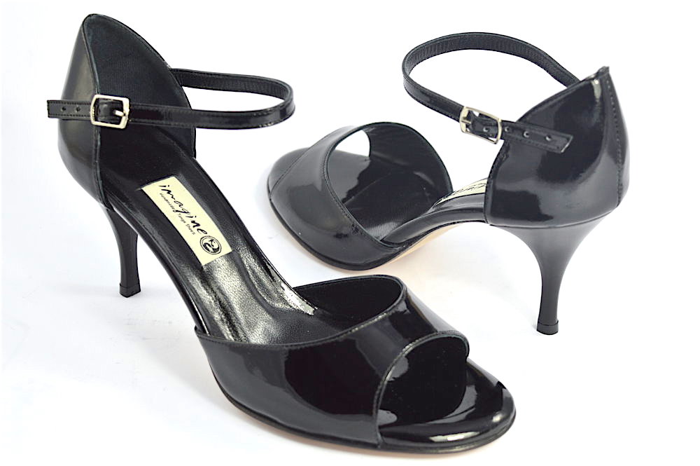 Γυναικείο Παπούτσι Tango Open Toe από μαύρο λουστρίνι 