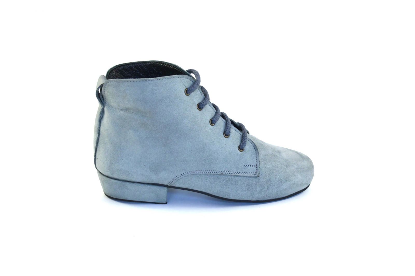 Women's tango boot, in soft gray suede leather