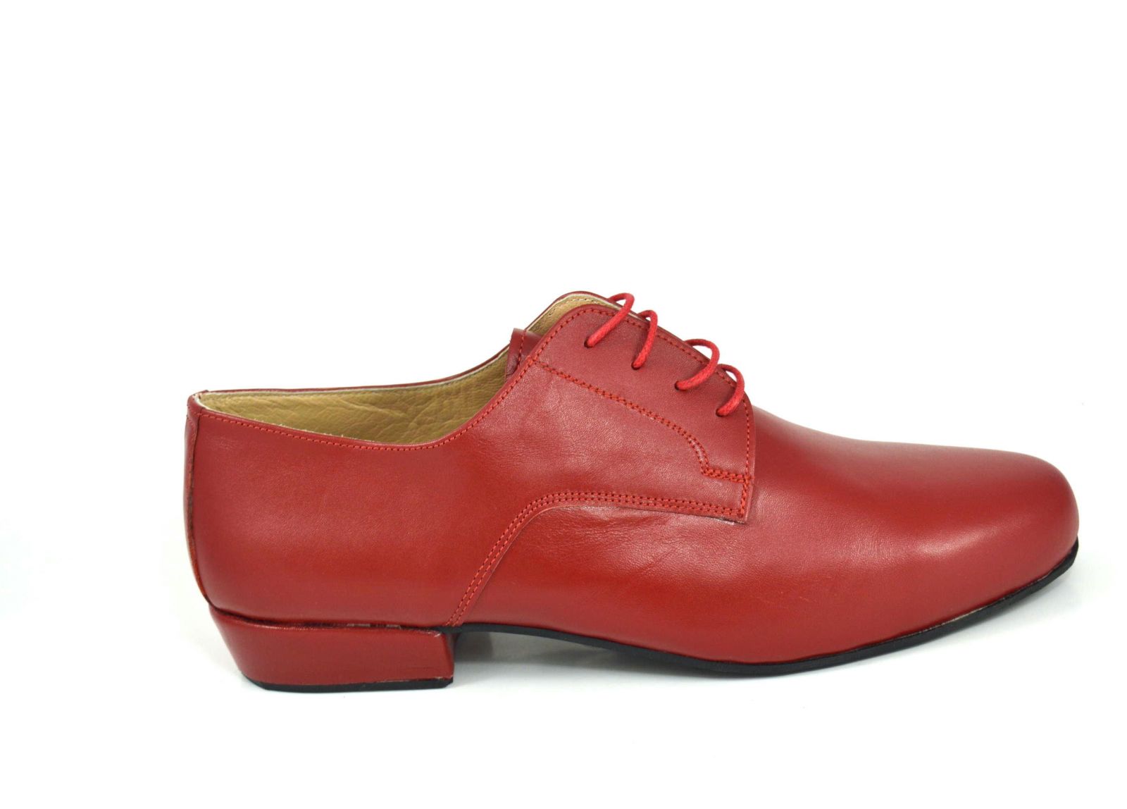 Mens argentine tango dance shoes in burgundy leather