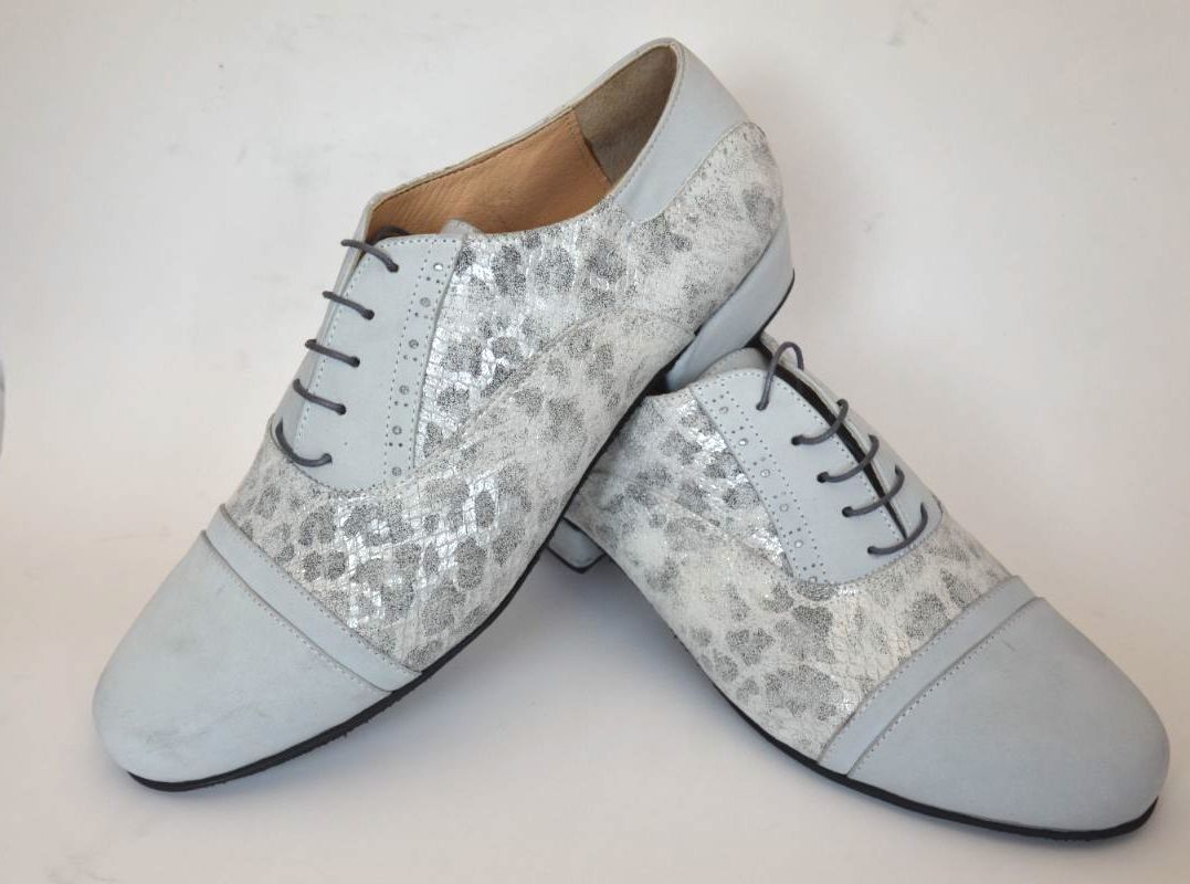 Men tango shoe by grey suede leather