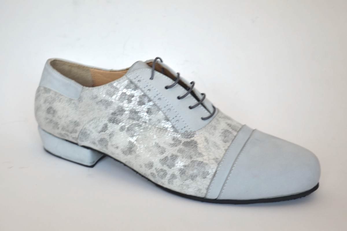Men tango shoe by grey suede leather