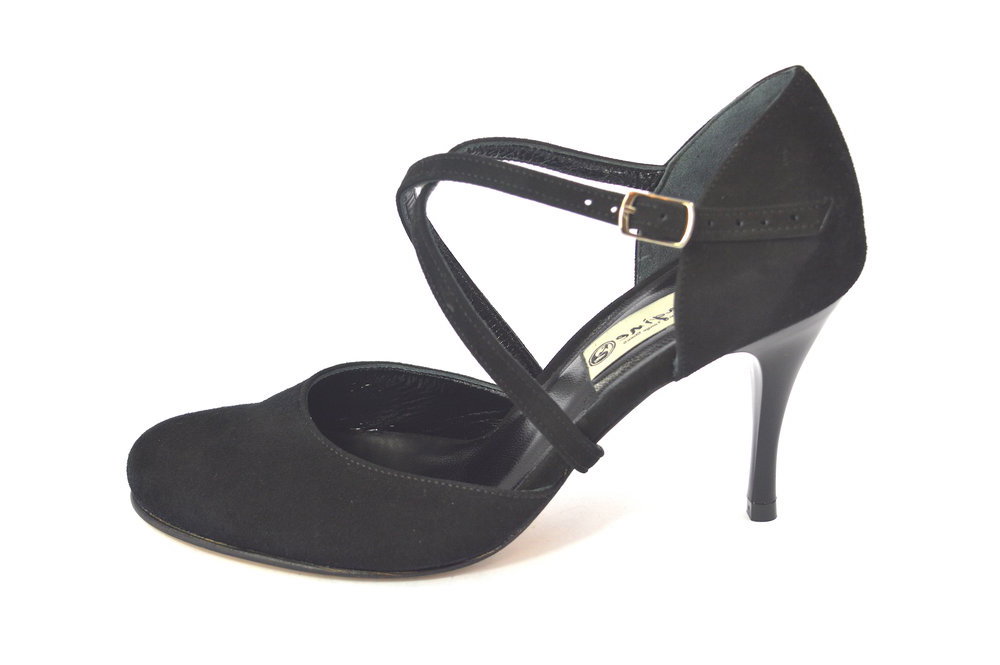 Γυναικείο παπούτσι tango closed toe από μαύρο σουέτ