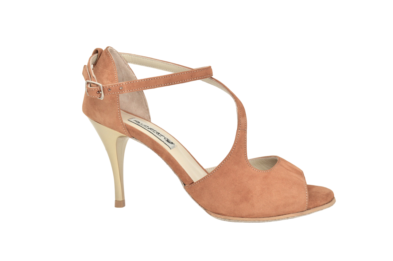 Women Tango Shoe, by tan suede leather