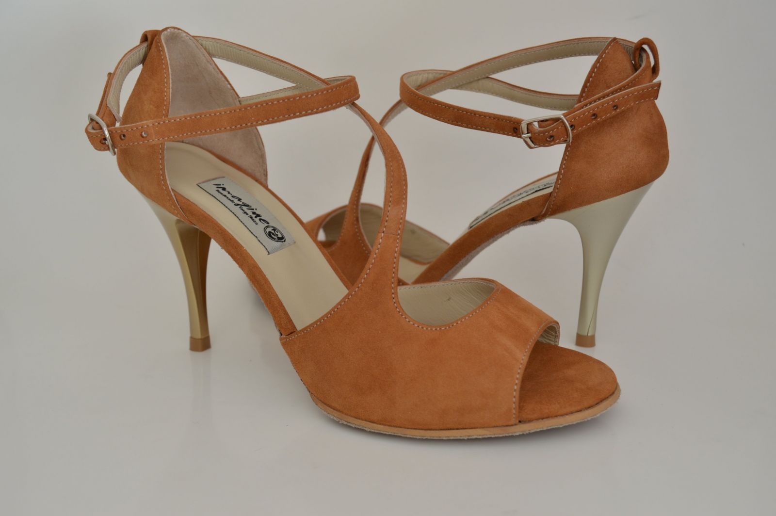 Women Tango Shoe, by tan suede leather