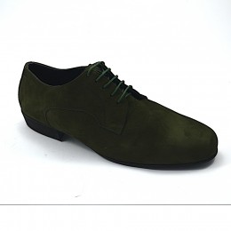 Men tango shoe in olive green color suede leather